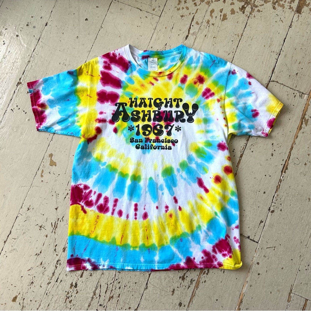Port & Co Tie Dye Haight Ashbury Graphic T-Shirt Tee